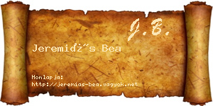 Jeremiás Bea névjegykártya
